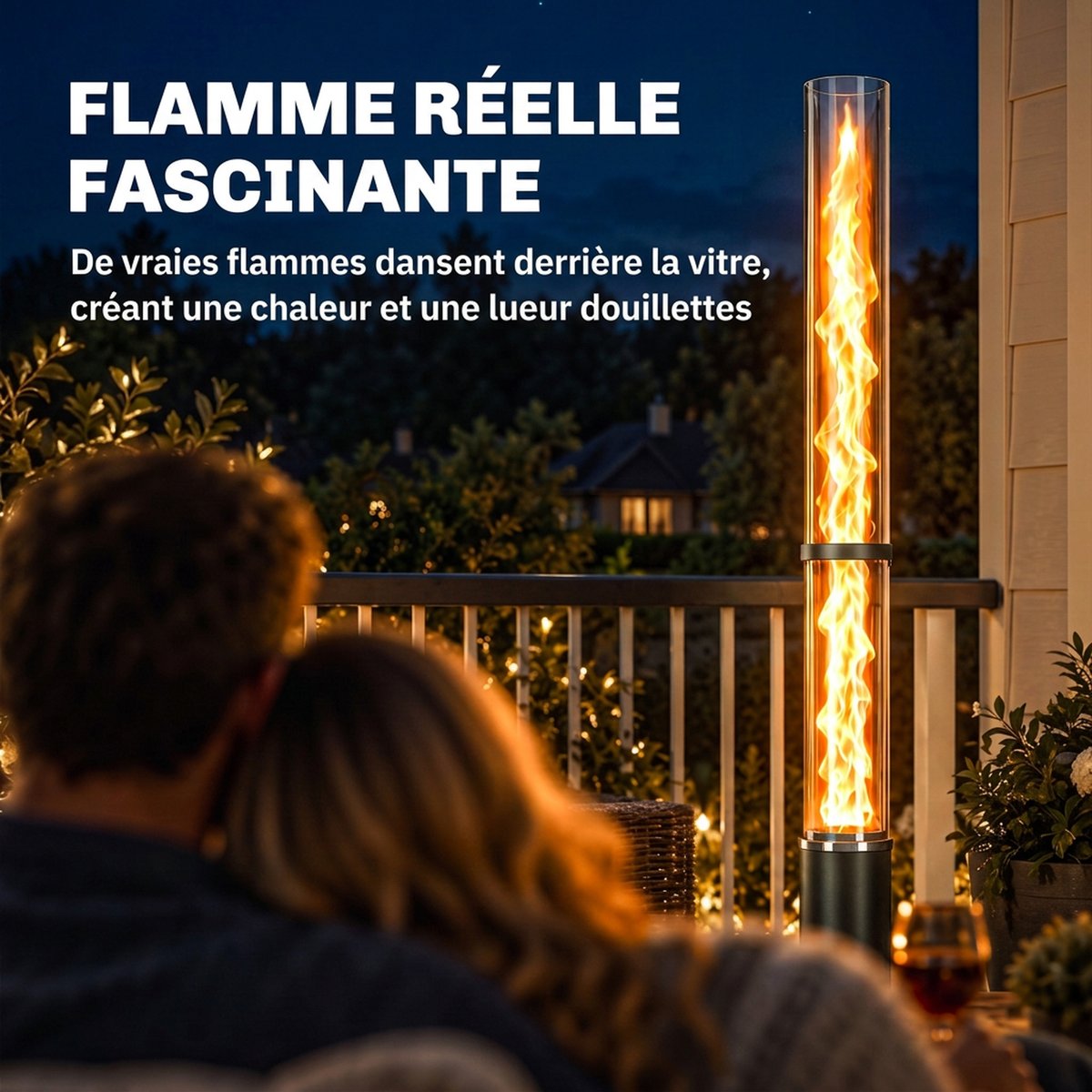 Chauffage à granulés d'extérieur Métal noir, OUTSUNNY
