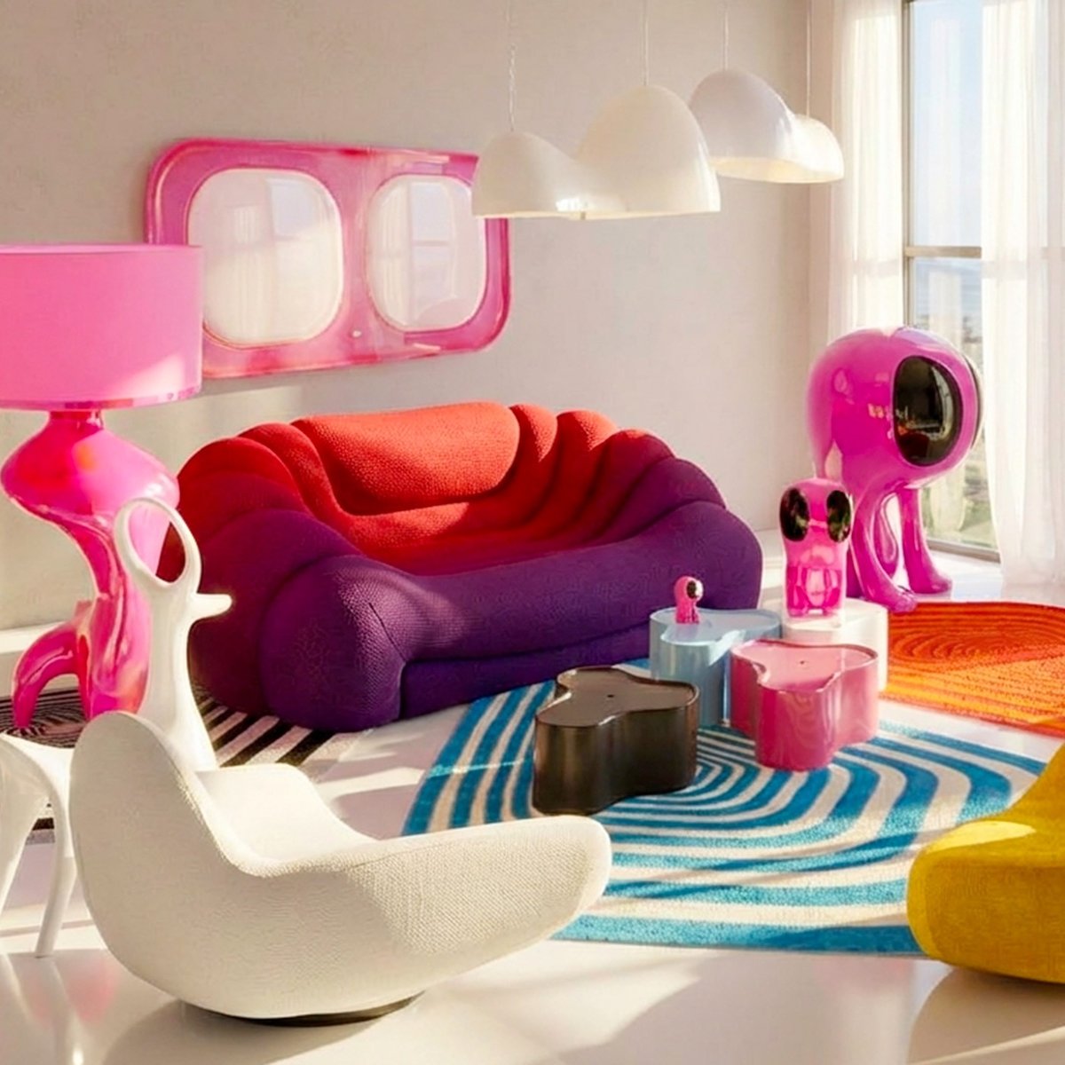 Déco alien en polyrésine 100cm, BLOBB rose, KARE DESIGN