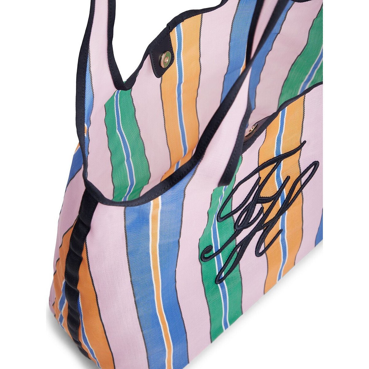 Borsa tote bag a righe, TH SUMMER MESH 90008875, TOMMY HILFIGER