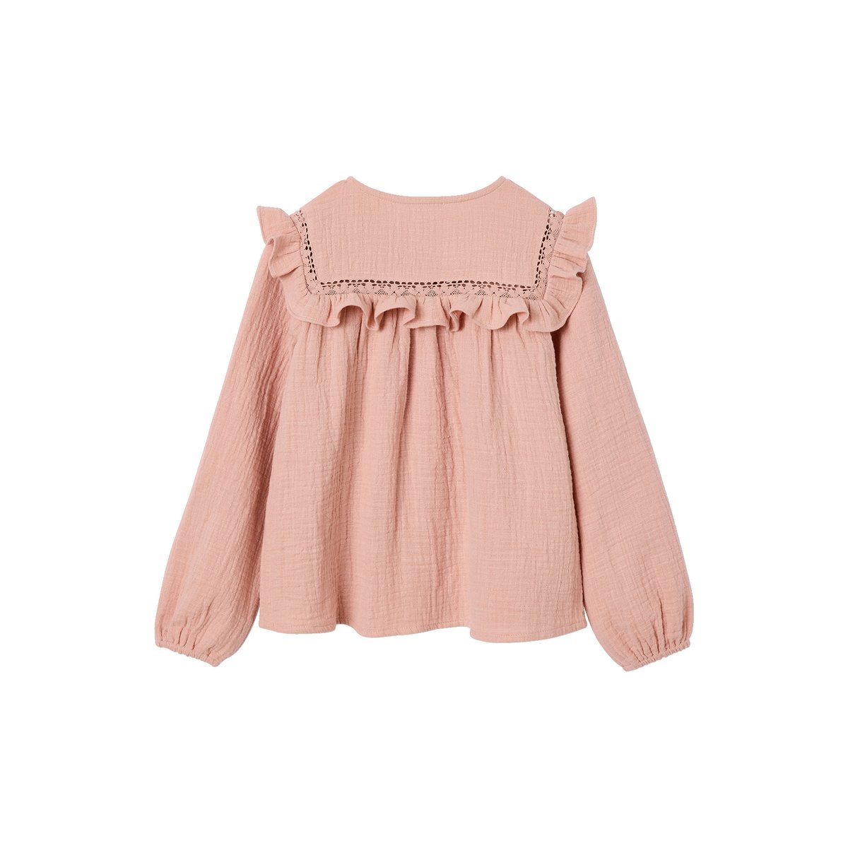 Chemise manches longues rose poudré, VERTBAUDET