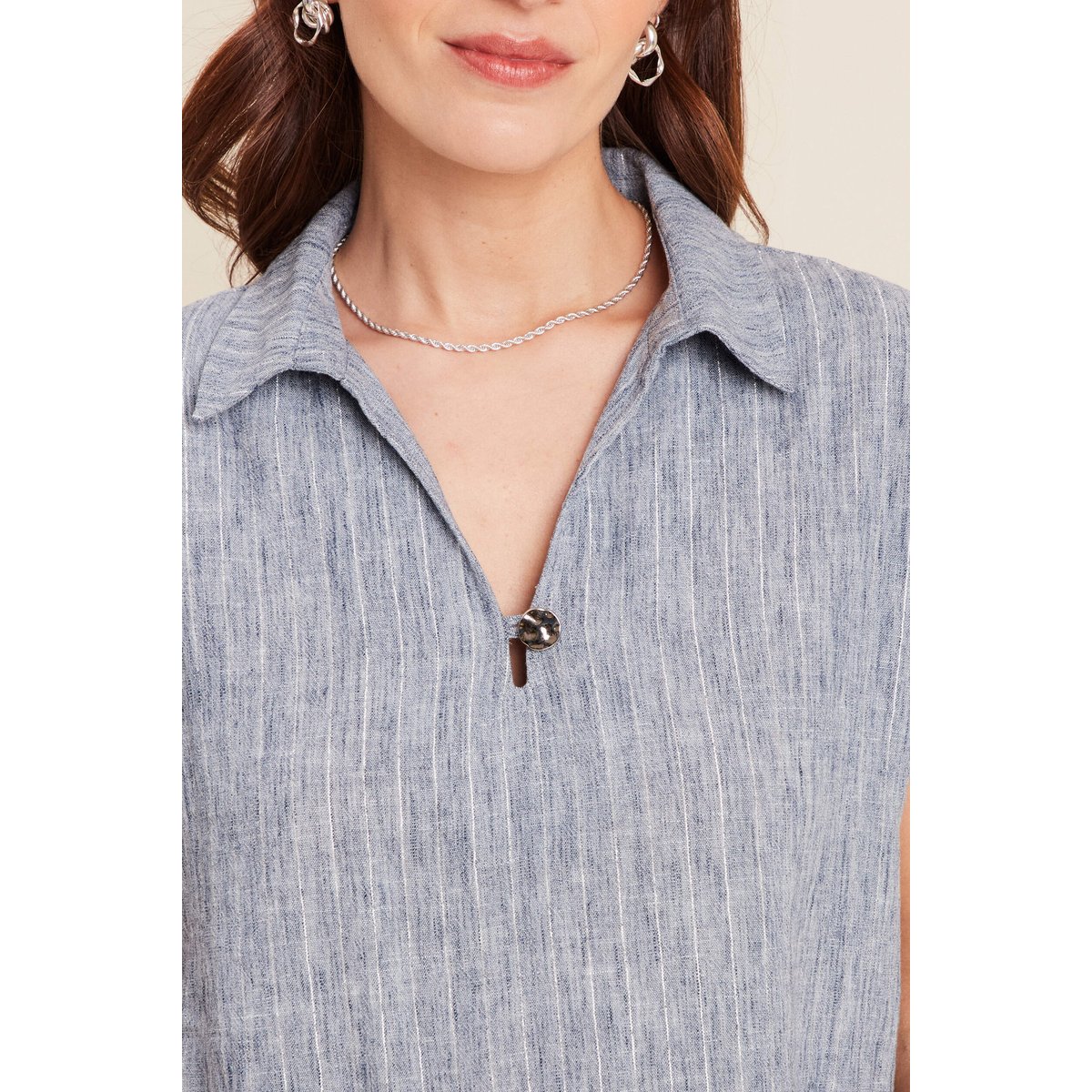Blouse manches courtes fluide bleu, BREAL