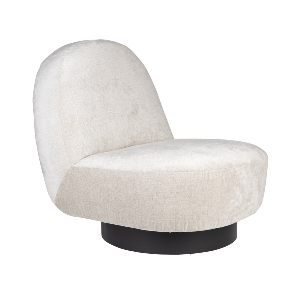 Fauteuil pivotant en tissu doux - EDEN beige, ZUIVER