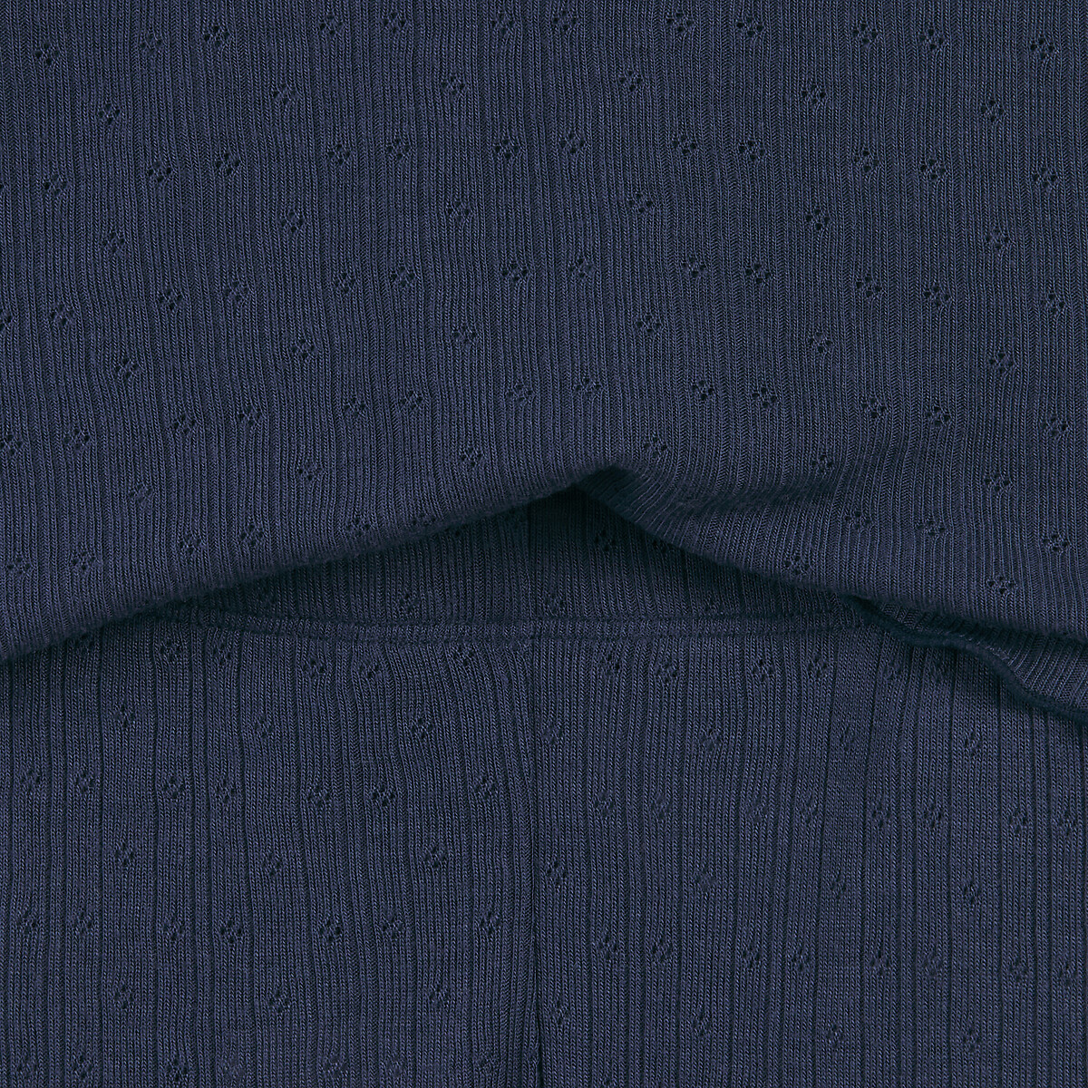 Pyjama manches longues en maille pointelle marine, LA REDOUTE COLLECTIONS