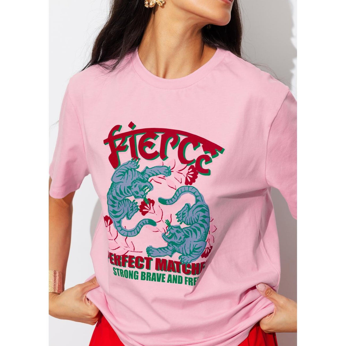 T-shirt motif tigre imprimé multicolore, PROMOD