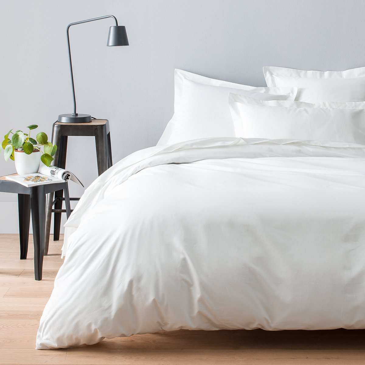 Housse de couette satin de coton égyptien 240 fils - 600tc NEW YORK blanc, COTTON & CO