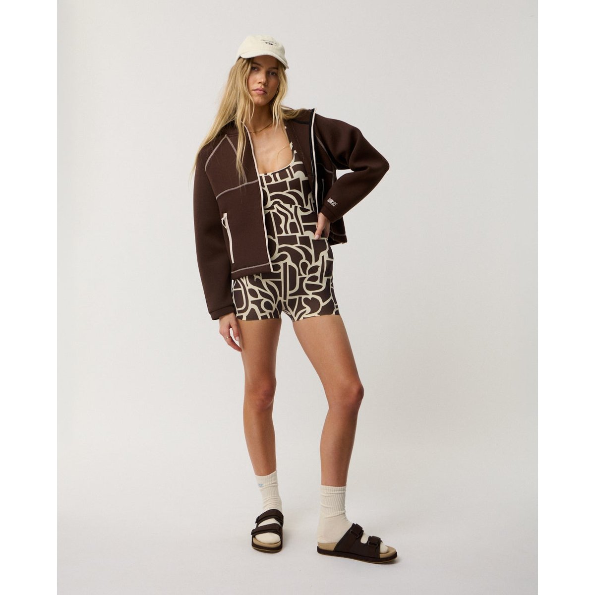 Sweat SEARCH SERIES Scuba ZIP marron foncé, RIP CURL