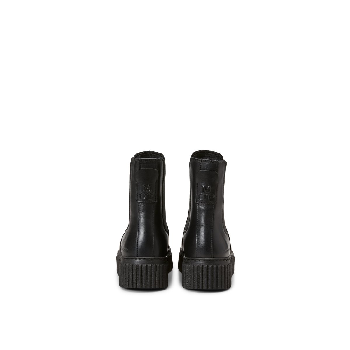 Bottines Chelsea modèle Bianca en cuir de vachette souple noir, MARC O'POLO
