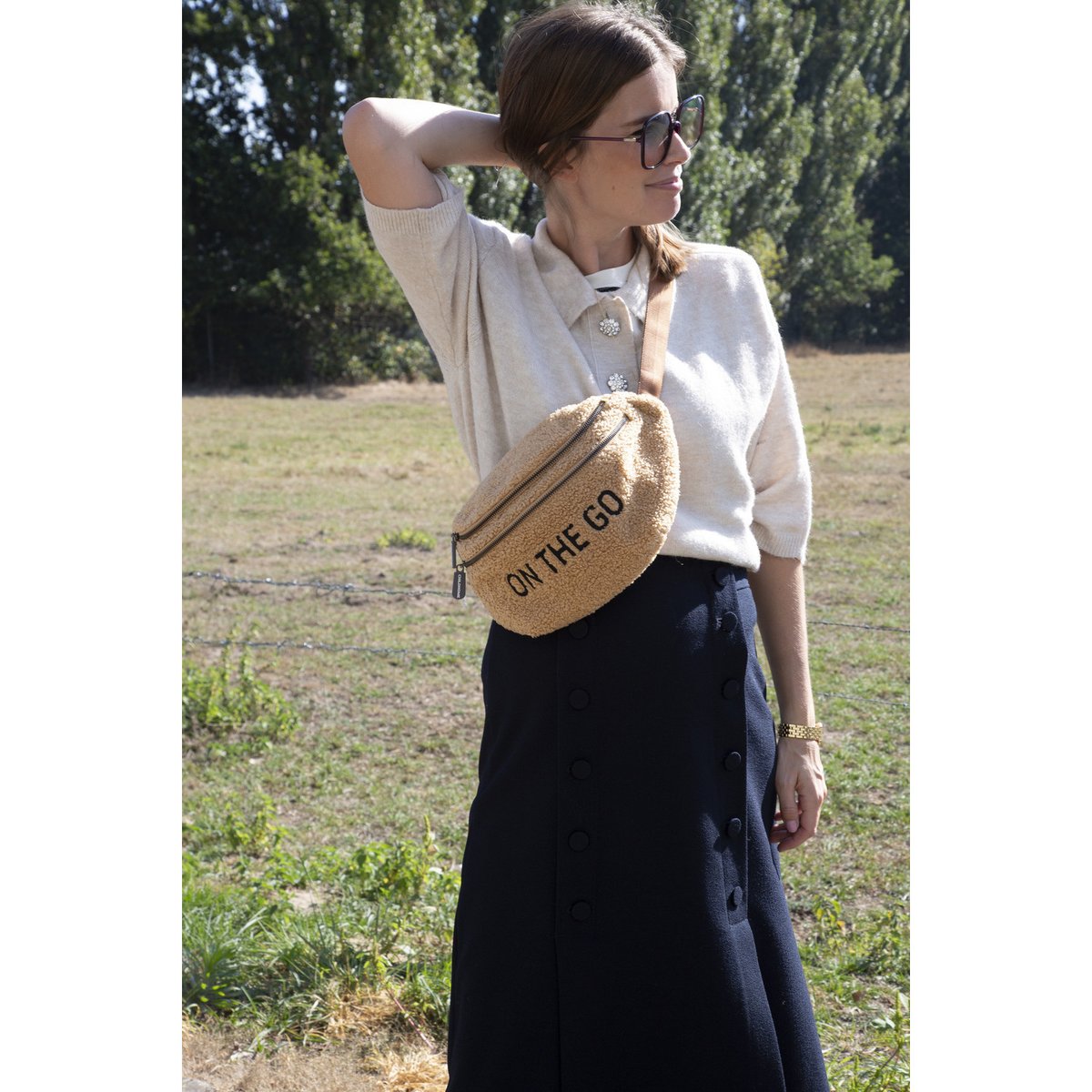 Sac banane teddy marron, CHILDHOME