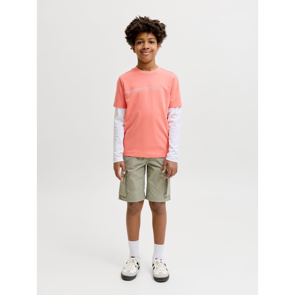T-Shirt persimmon, JACK & JONES JUNIOR