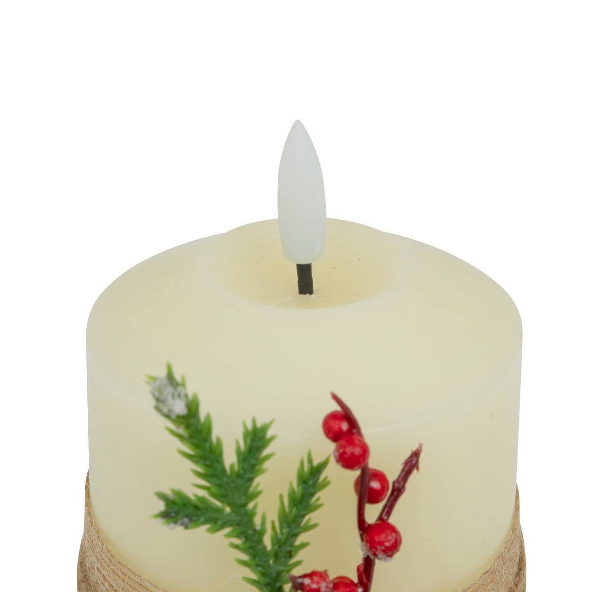 Bougie LED décorative branche blanc, ATMOSPHERA