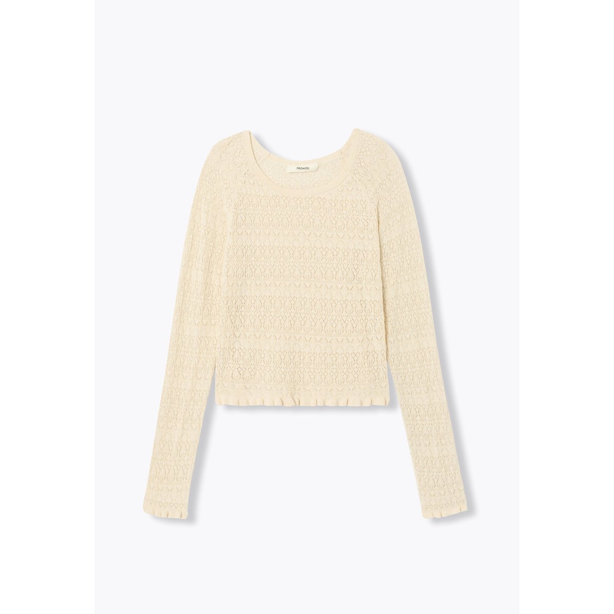 Pull en maille dentelle ecru, PROMOD