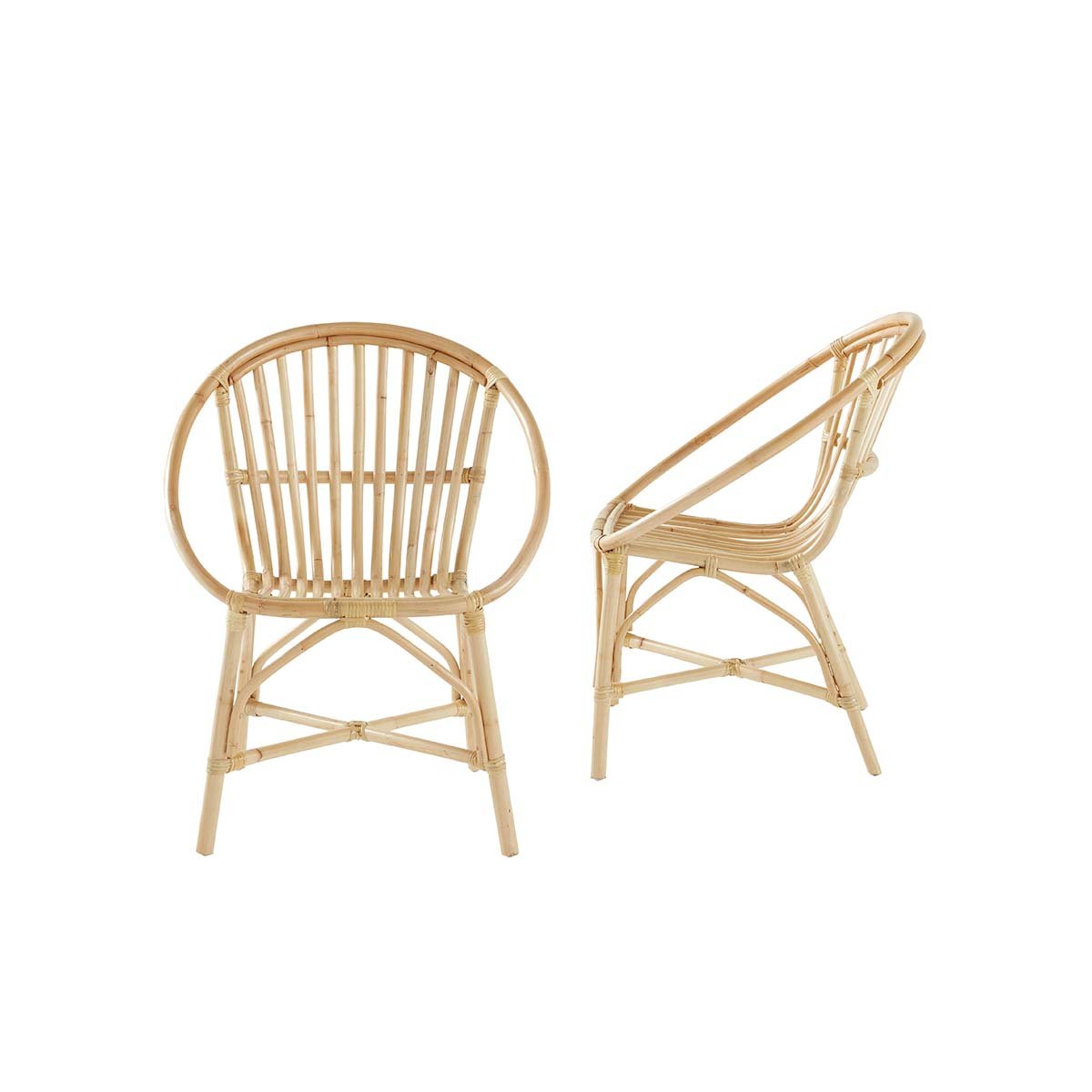 Lot de 2 fauteuils en rotin  PAOLA naturel, BERAH GETAH