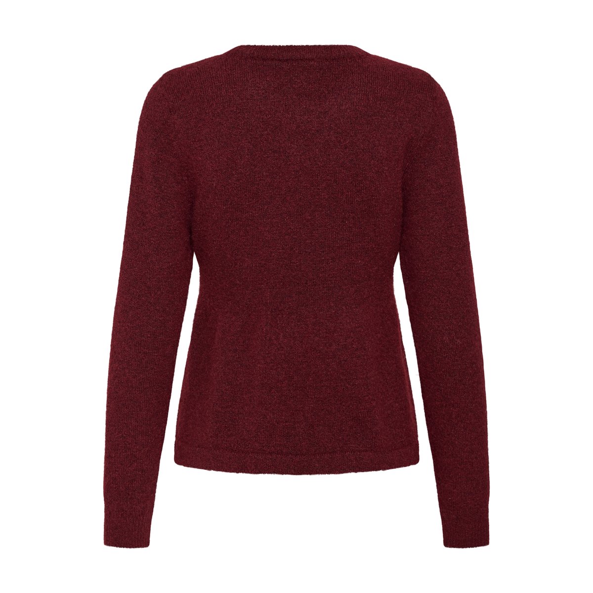 Cardigan à tricot rouge cabernet melange, CREAM