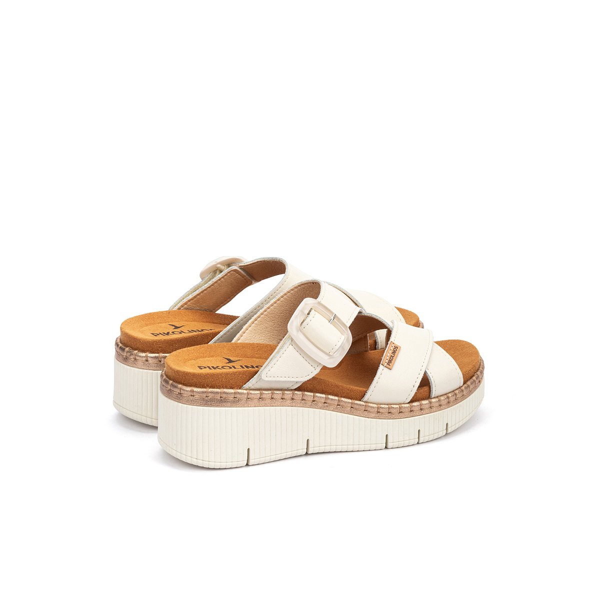 Sandales à semelles compensées cuir Gomera nata, PIKOLINOS