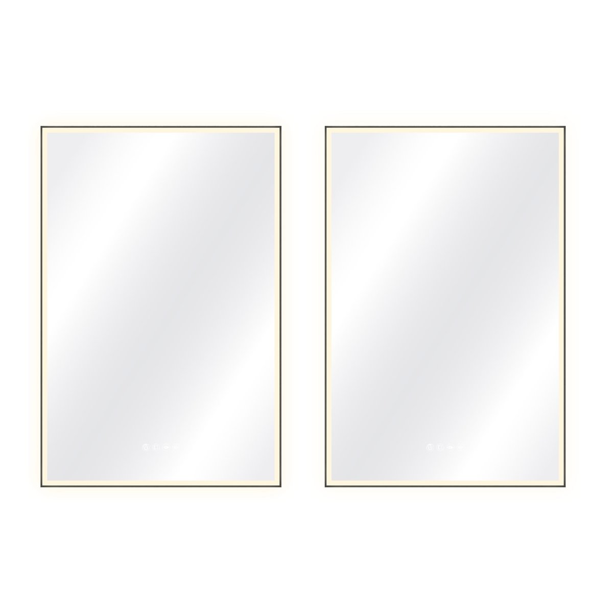 Lot de 2 miroirs lumineux LED anti-buée, NEO FRAME noir, SENSEA