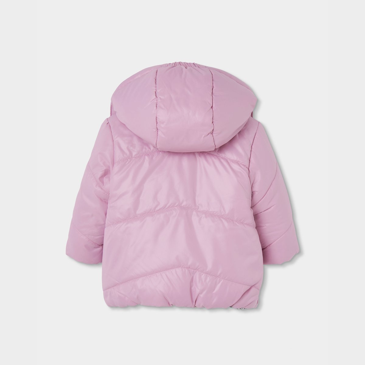 Parka fille tissu technique réversible fleurs rose, BOBOLI