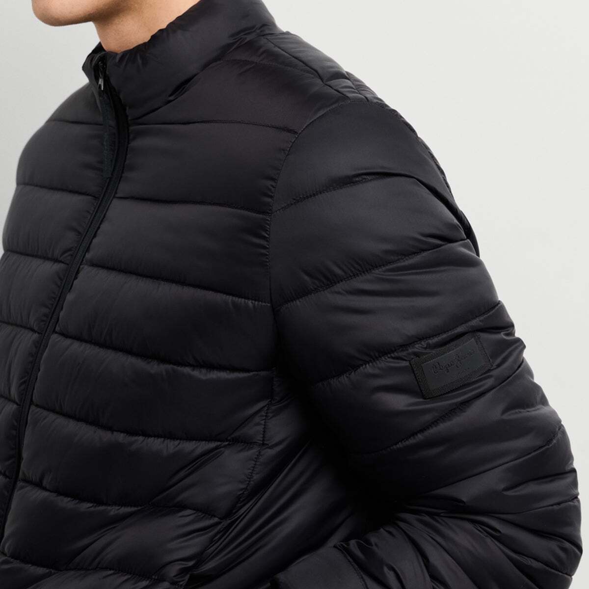 Doudoune Matelassée À Col Montant noir, PEPE JEANS