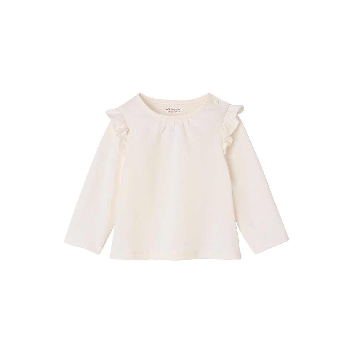 Lot de 2 T-shirts Basics manches longues vert sauge, VERTBAUDET