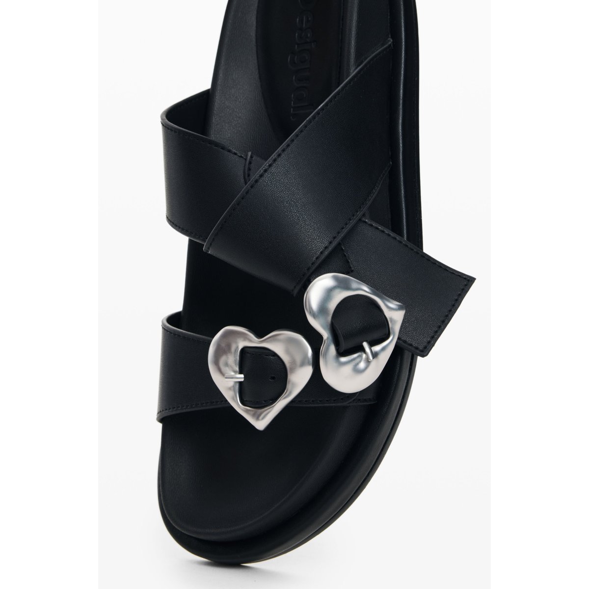 Sandale plateforme coeur noir, DESIGUAL