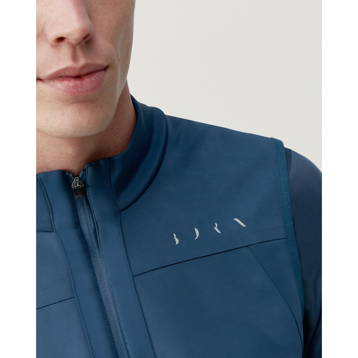 Doudoune sans manches de sport homme Parker Avec poches fermeture éclair bleu denim, BORN