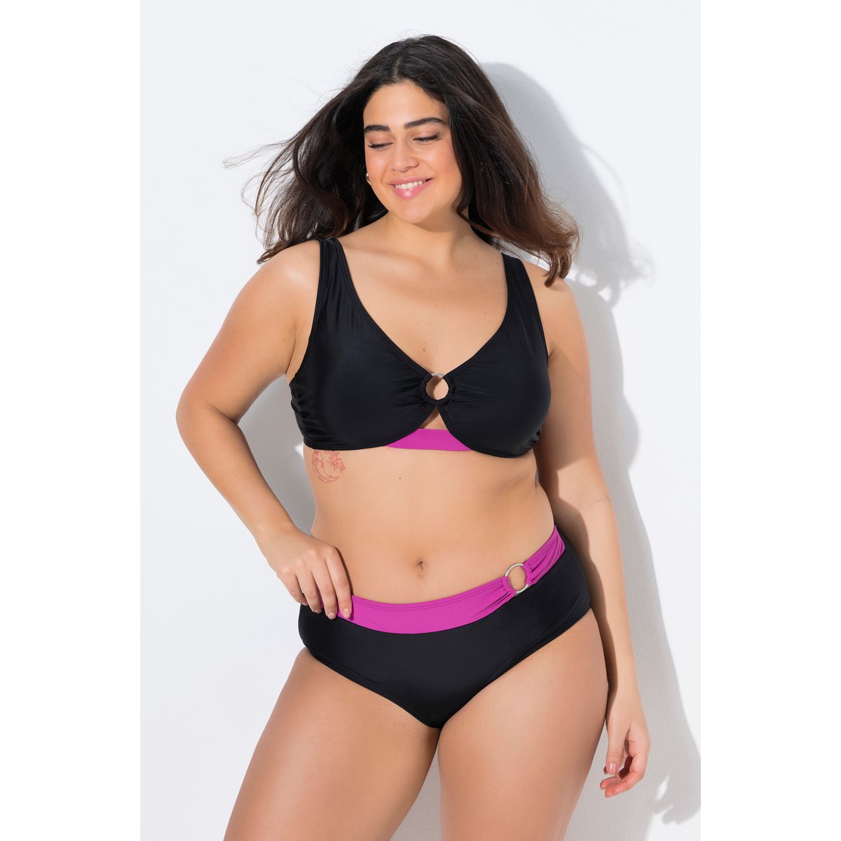 Bikini, anneau décoratif, bonnets souples noir, ULLA POPKEN