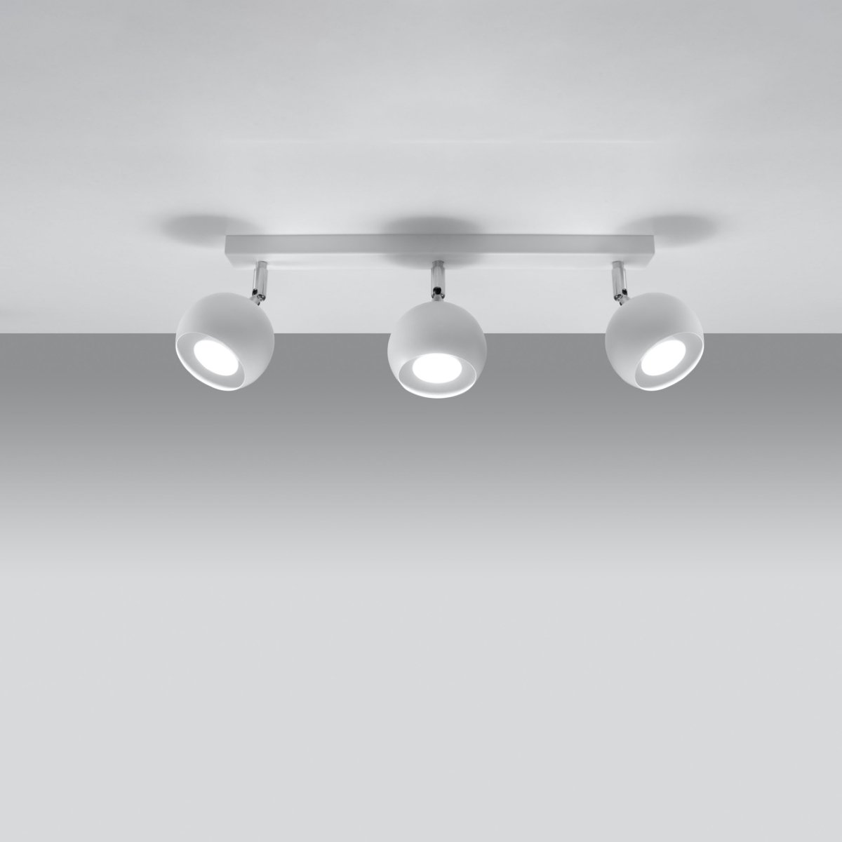Plafonnier Acier Blanc GU10 3 Oculare blanc, EDEN