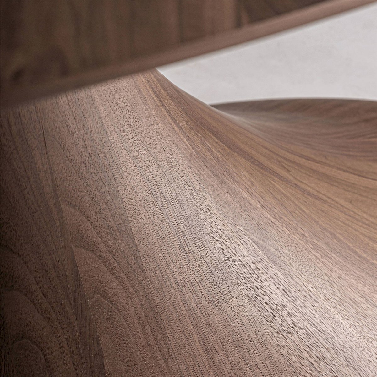 Table de salle à manger contemporaine en placage noyer noyer marron naturel, RECOLLECTION
