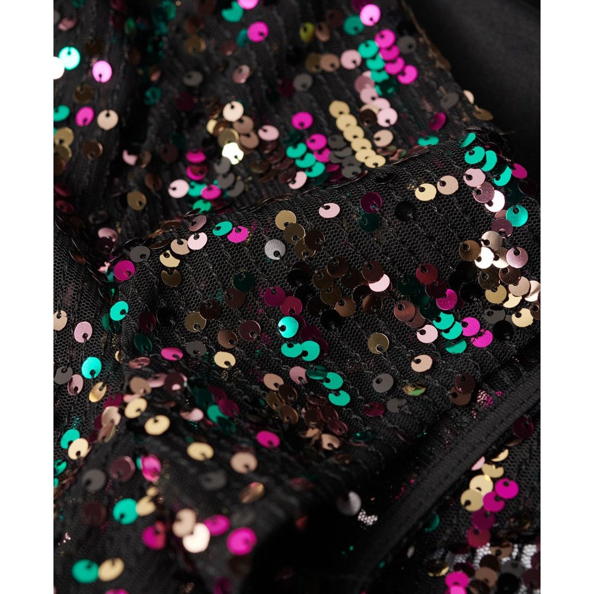 Robe t-shirt à sequins et col montant paillettes multicolores, SUPERDRY