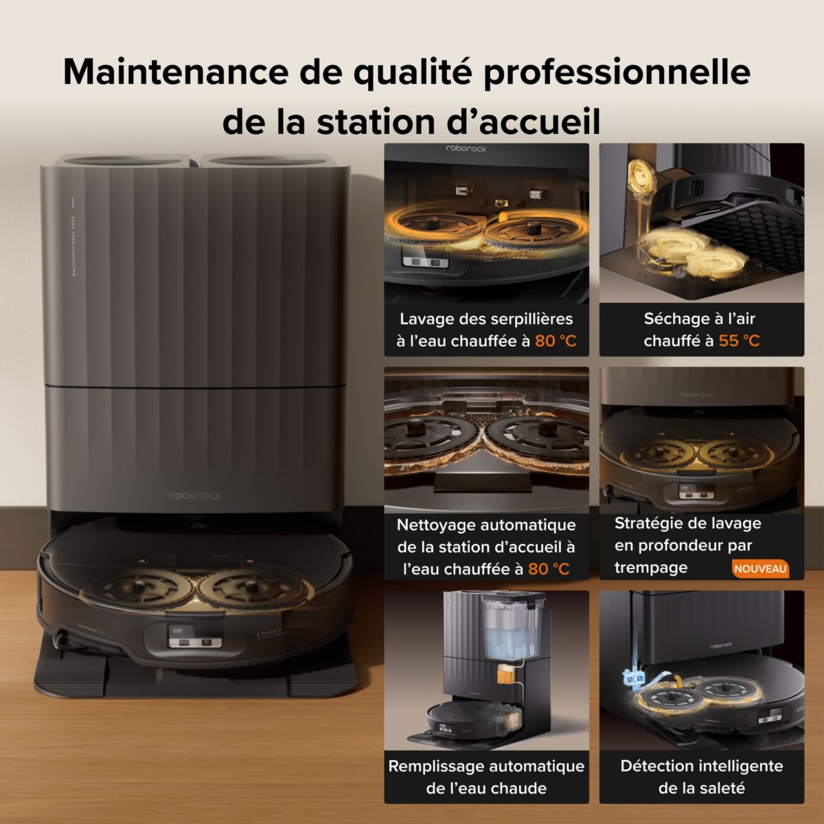 Robot Aspirateur Laveur Qrevo Edge 2X couleur unique, ROBOROCK