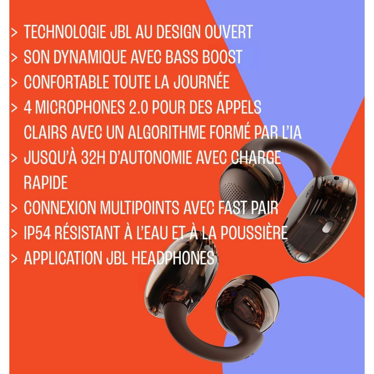 Ecouteurs Soundgear Clips Blanc couleur unique, JBL