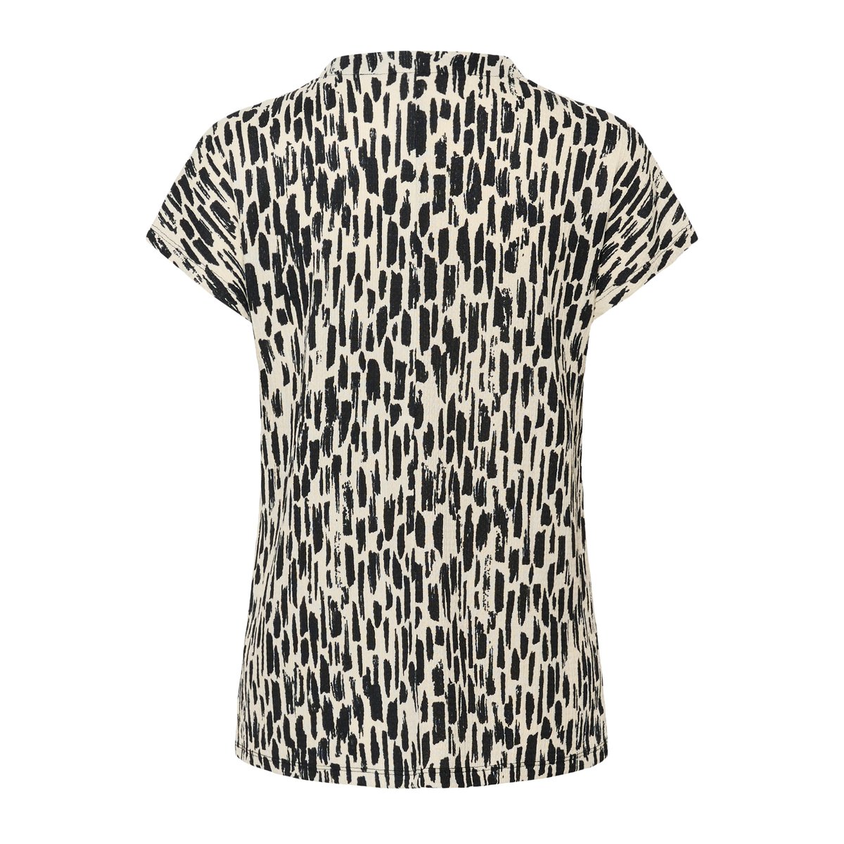 Sleeveless blouse blanc turtledove/noir black paint print, KAFFE