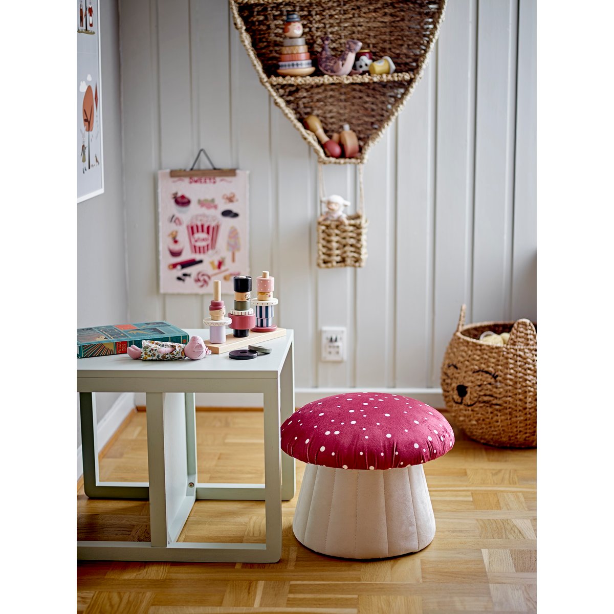 Pouf en tissu LUE multicolore, BLOOMINGVILLE