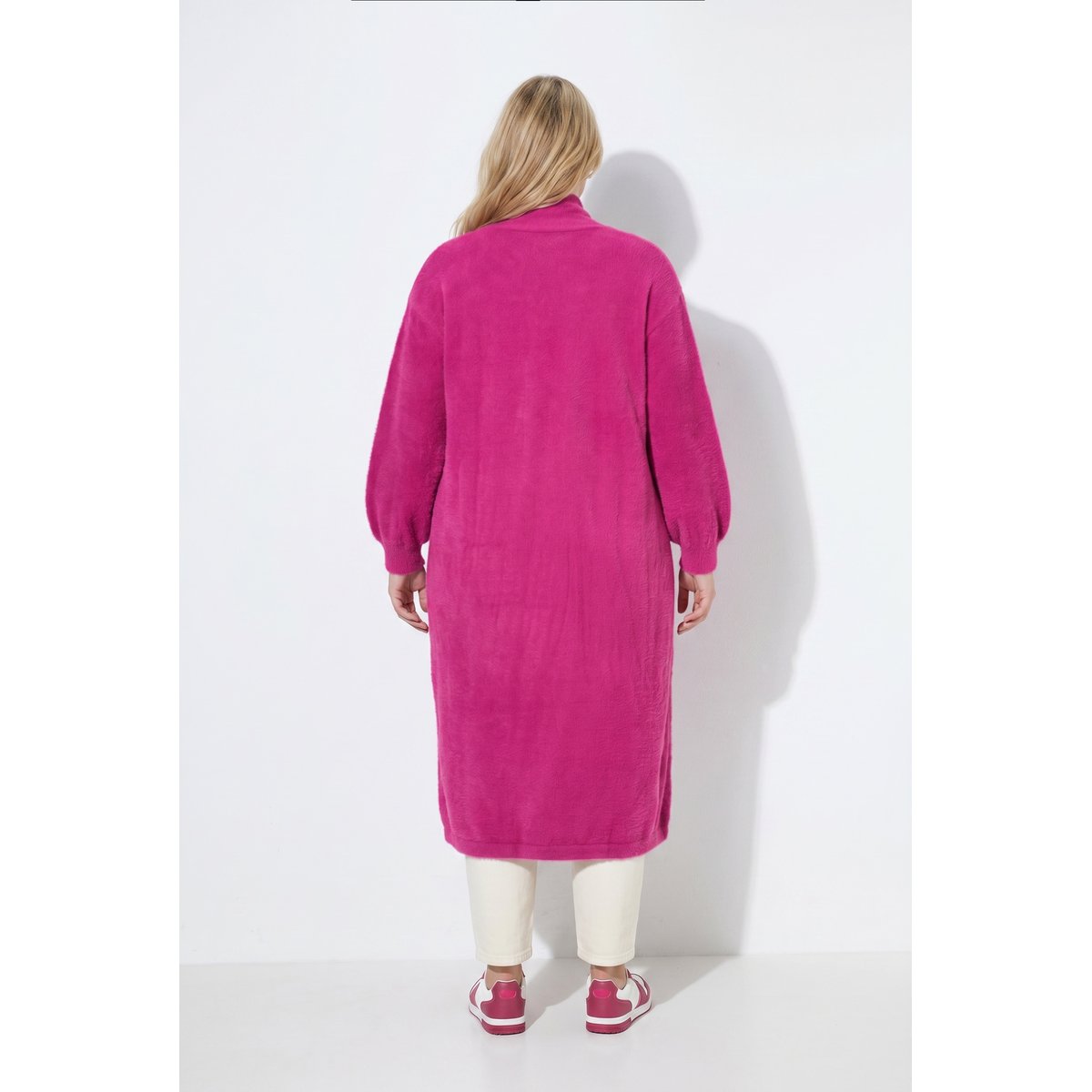 Cardigan long, sans fermeture fuchsia, ULLA POPKEN