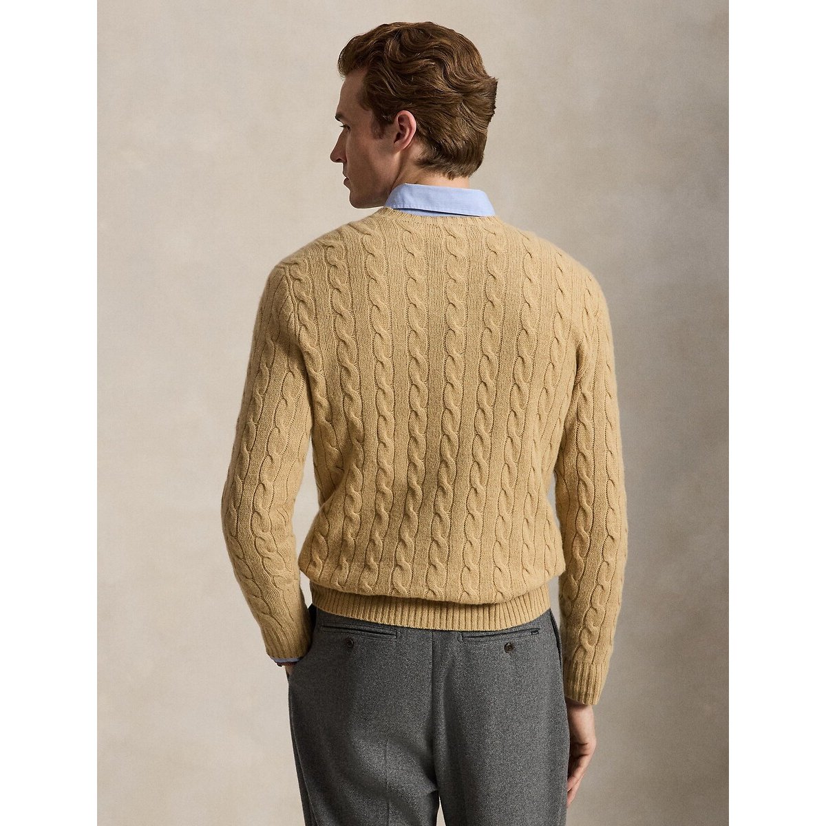 Cable Knit Jumper in Wool and Cashmere camel, POLO RALPH LAUREN