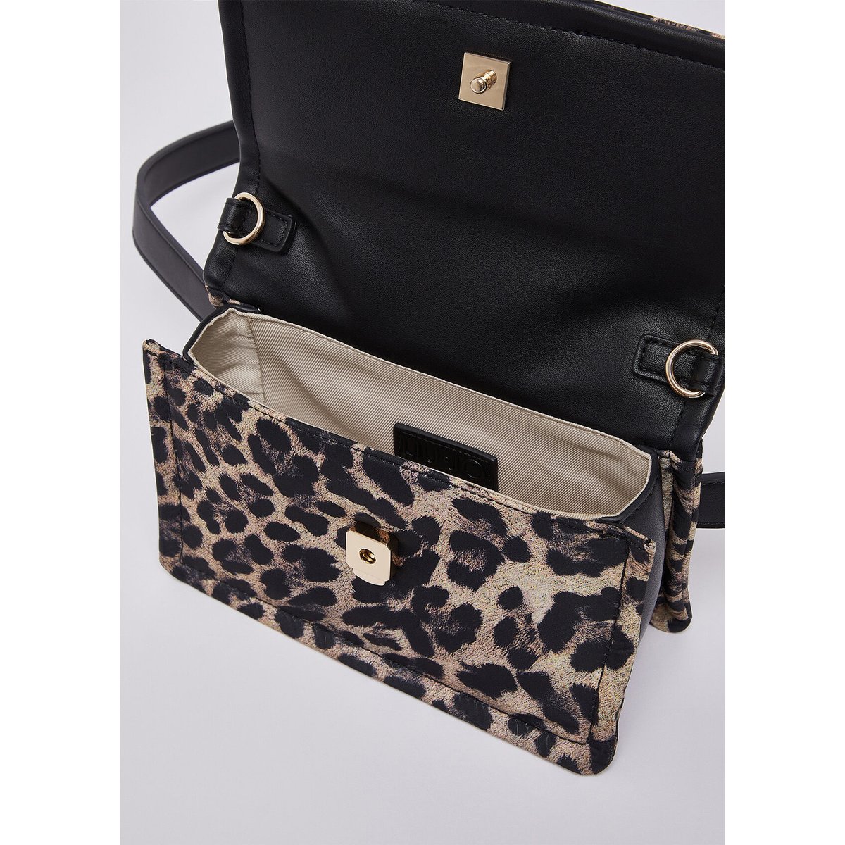 Sac porté épaule format petit animalier noir animalier, LIU JO