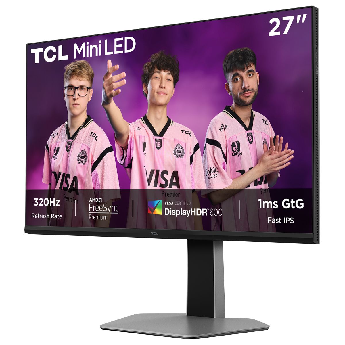 Ecran PC Gamer Mini LED 27P2A PRO-A 27" Gentle Mates QHD 320 Hz HFS HDR600 Freesync Premium & G-Sync couleur unique, TCL