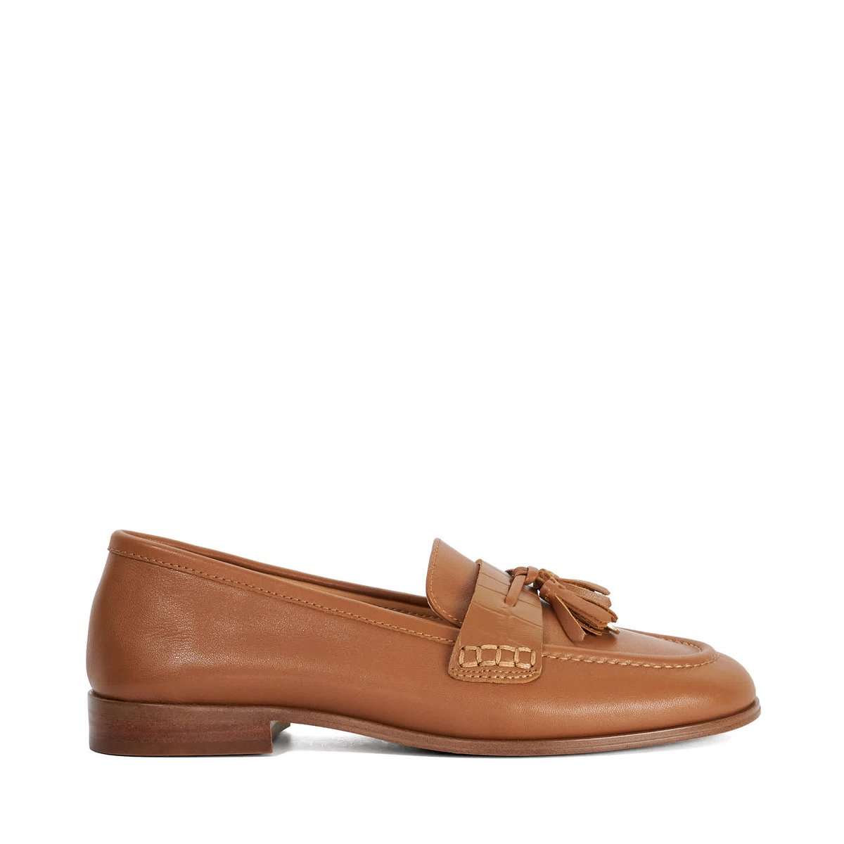 Mocassins en cuir à pampilles - GIAVONNI tan-leather, DUNE LONDON