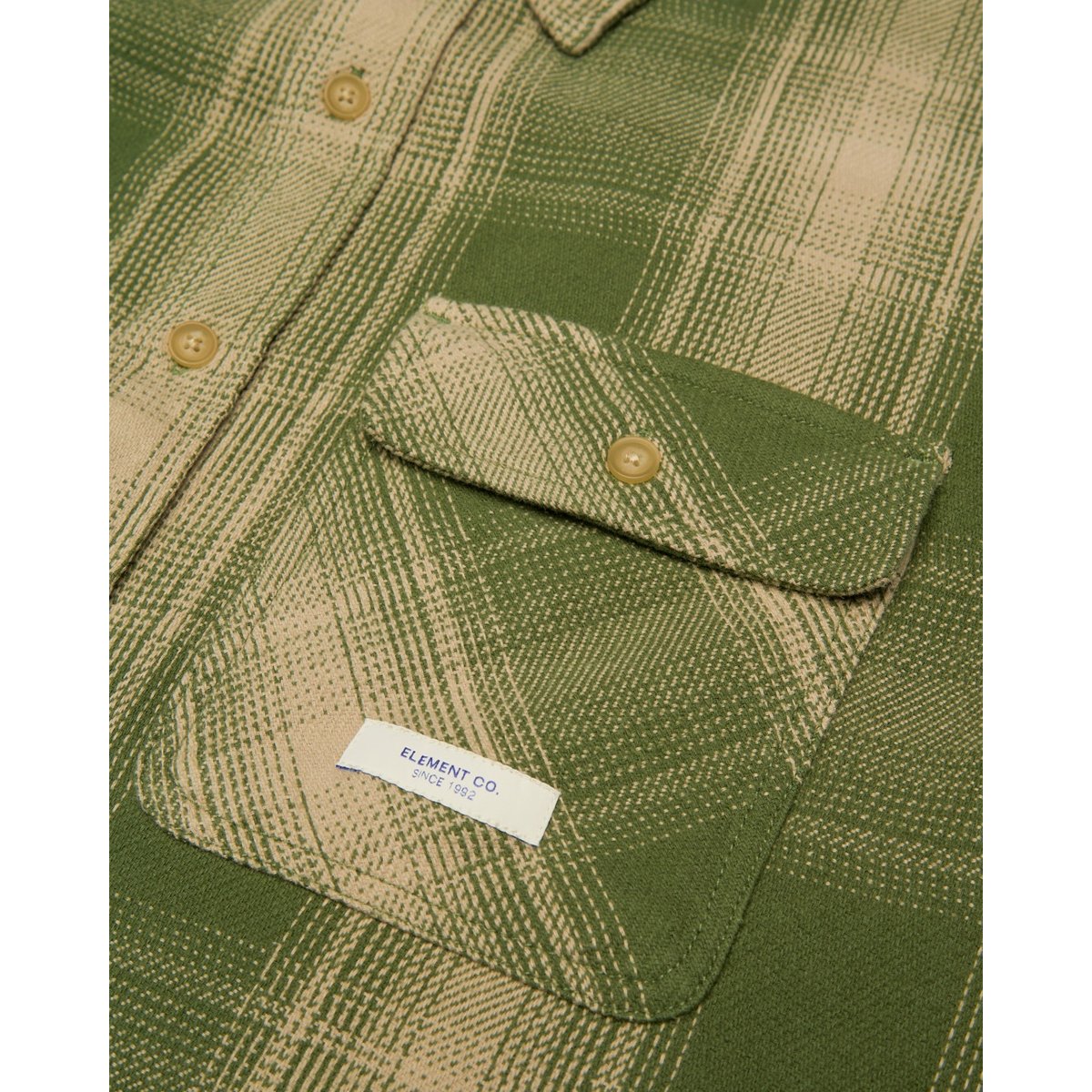 Chemise manches longues HUECO 2PKT MIDWEIGHT vert bronze green/aluminium, ELEMENT