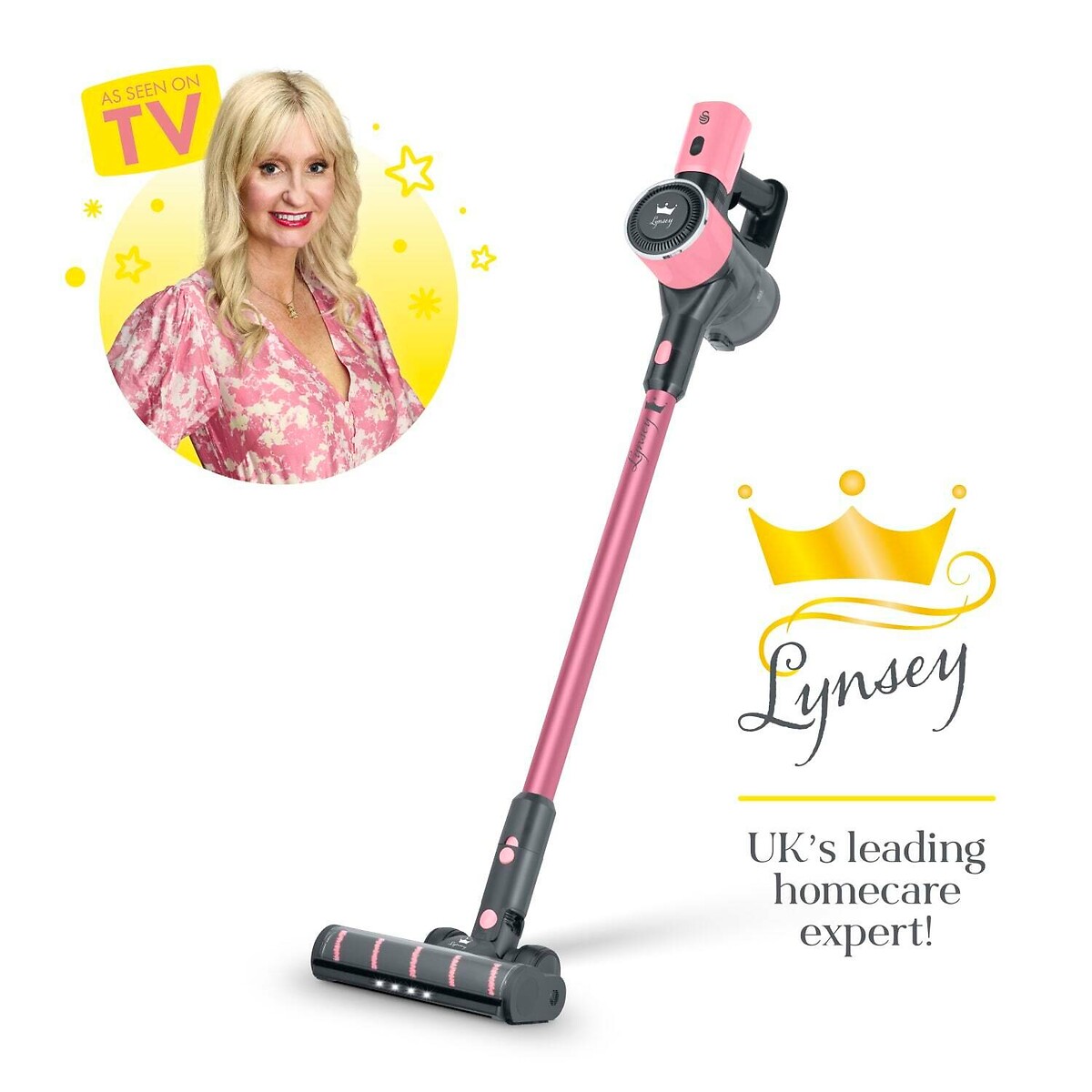 Lynsey Queen of Clean 22.2V Cordless Vacuum Cleaner pink, SWAN