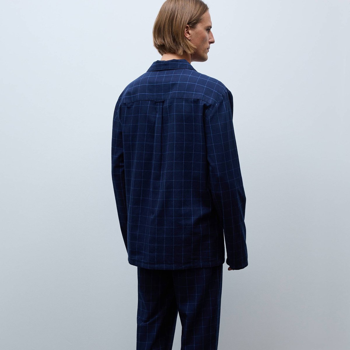 Pyjama manches longues et pantalon en flanelle de coton BIO GOTS black iris, MONOPRIX