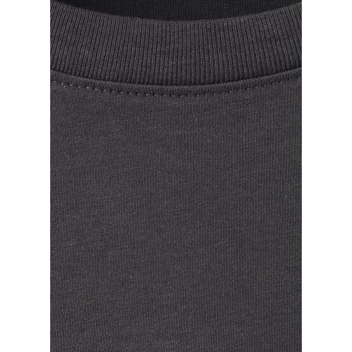 T-shirt 100% coton brodé gris anthracite, MANGO TEEN