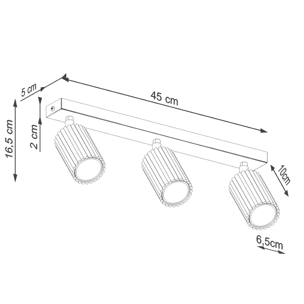 Plafonnier Aluminium Blanc GU10 3 Karbon Line blanc, EDEN