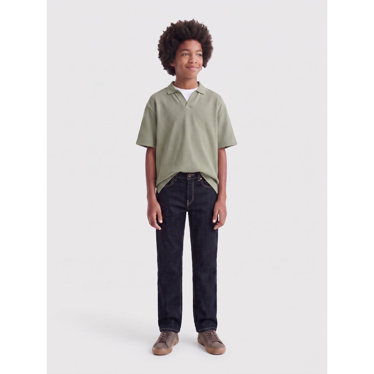 Jean À Coupe Ample dark blue denim, ONLY & SONS JUNIOR