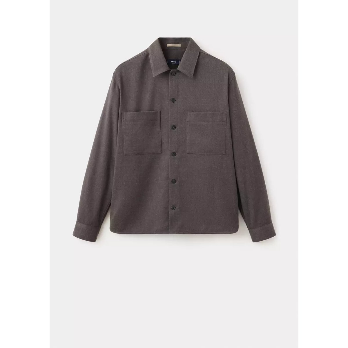 Surchemise laine mélangée poches marron, MANGO MAN