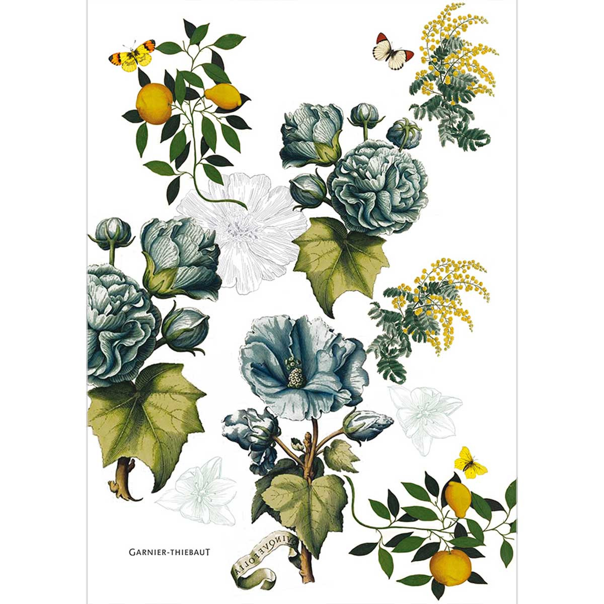 Torchon lin & coton lavé GIARDINO bleu, GARNIER THIEBAUT