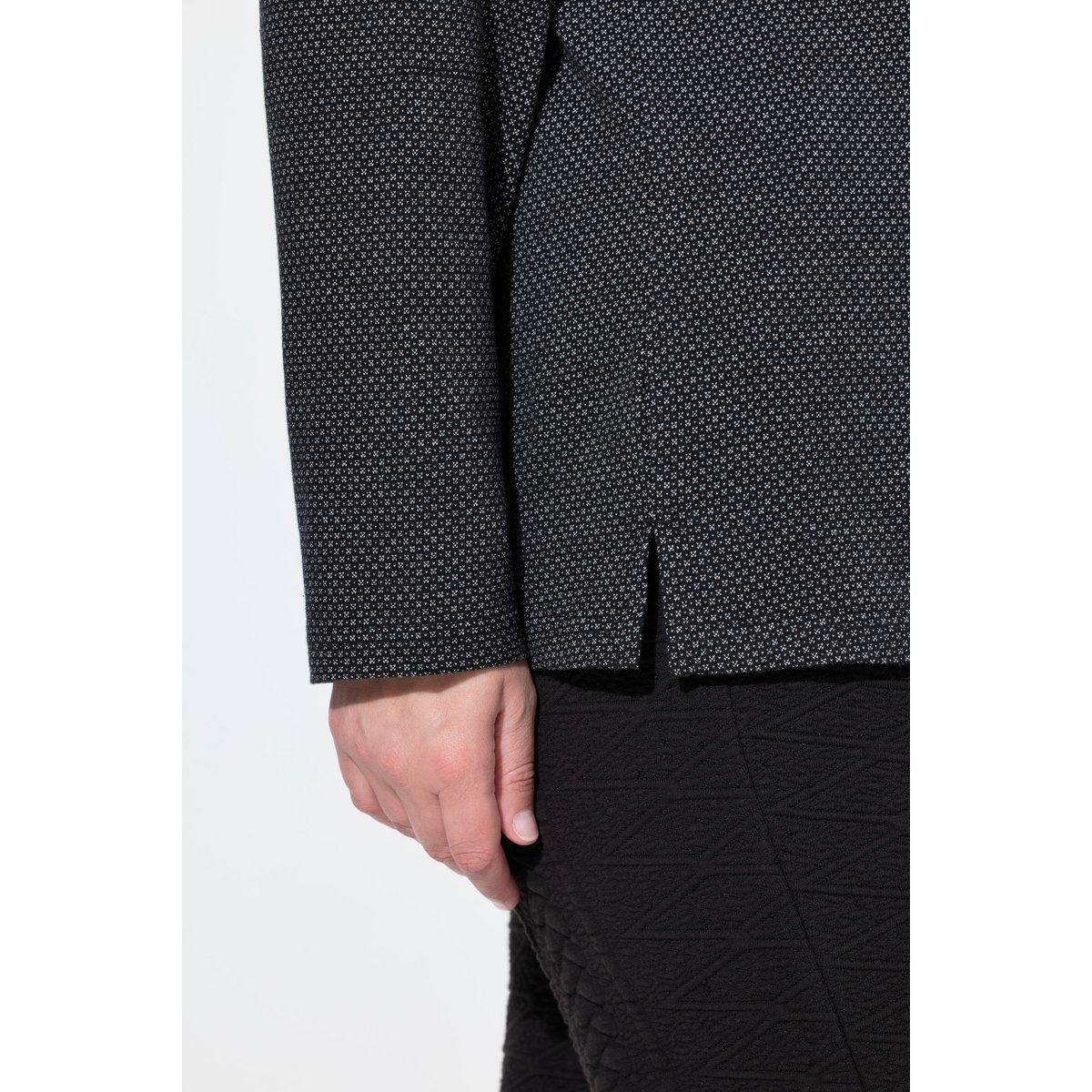 Sweat-shirt à col montant et manches longues noir, ULLA POPKEN