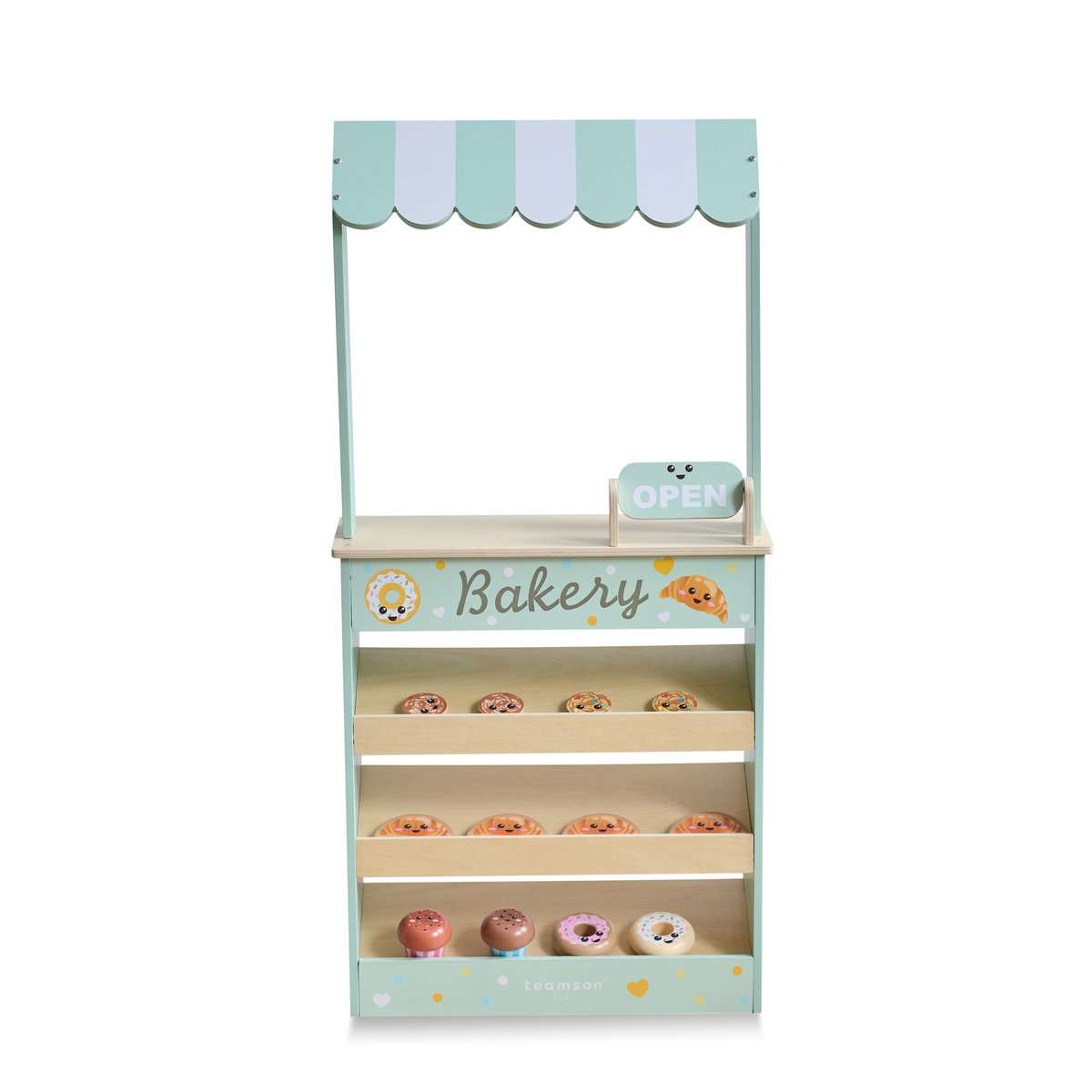 Stand de Boulangerie en Bois avec 12 Pâtisseries, JOLLY PALS vert, TEAMSON KIDS