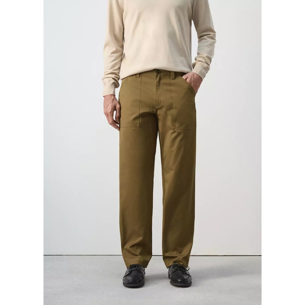 Pantalon relaxed-fit avec poches plaquées ocre, MANGO MAN