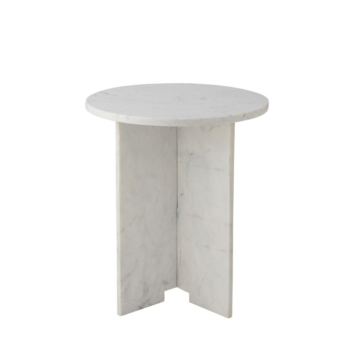 Table d'appoint ronde en marbre ø46cm blanc - JASMIA blanc, BLOOMINGVILLE