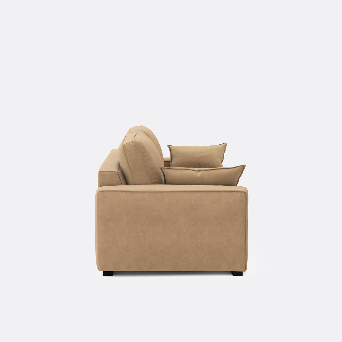 Sofá cama de terciopelo, espuma HR premium, Cecilia capuchino, LA REDOUTE INTERIEURS